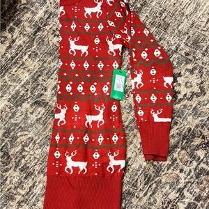Tipsy Elves Festive Red Sweater with White Reindeer